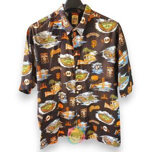 Reyn Spooner SF Giants Hawaiian Shirt Mens 3XL Cotton FLAWED Torn Sleeve